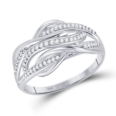 10kt White Gold Womens Round Diamond Fashion Ring 1/6 Cttw
