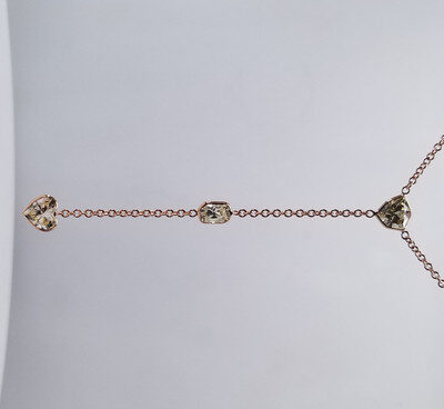 18" Drop Necklace in 18K RG w/ assorted shape diamonds D3.96ct.t.w.