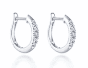 0.45 ctw Mini Hug Hoop Diamond Earrings in 14k White Gold