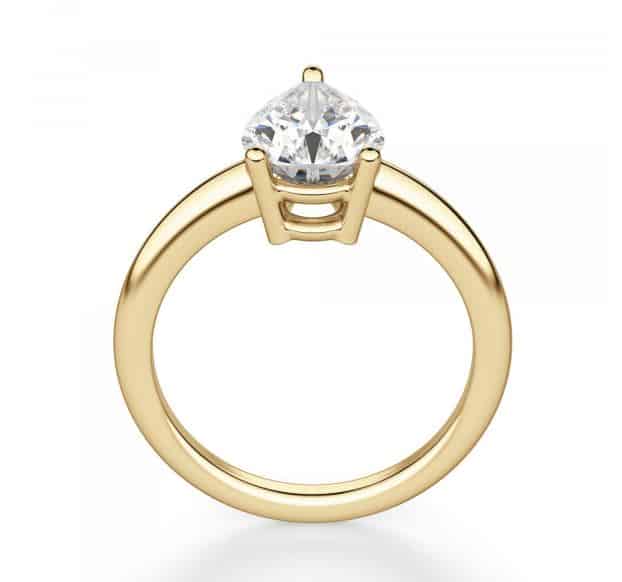 2.61 ct. Pear Cut Diamond Engagement Ring set in 14K Yellow Gold