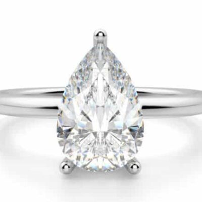3.01 ct. Pear Cut Diamond Engagement Ring in 14k White Gold