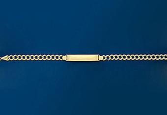 8" Italian Mens ID Bracelet Available in 10Kt and 14Kt