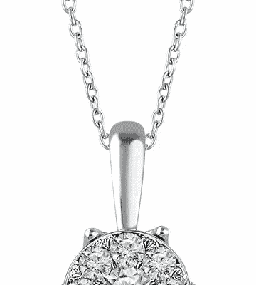 0.23 ctw. Diamond Cluster Pendant in a Glimmering White Gold Setting