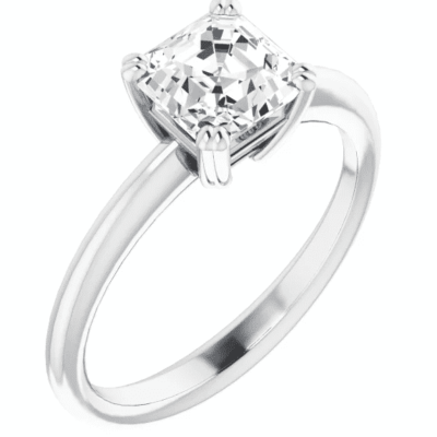 1.51 ct. Asscher Cut Diamond Ring in a 14K White Gold Solitaire Setting