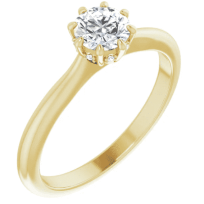 0.52 ctw. Round Cut Diamond Engagement Ring in a 14K Yellow Gold Eight-Prong Setting